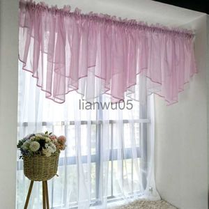 Curtain Light Baby Pink Sheer Cascade Curtain for Kitchen Extra Wide Window Treatment White Shabby Chic Ruffled Valance Tier Drapes x0726