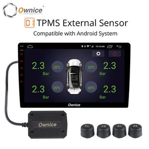 Siverce USB CAR Android TPMS Lastik Basınç Monitörü Android Gezinme Basınç İzleme Alarm Sistemi Kablosuz Şanzıman TPMS262F