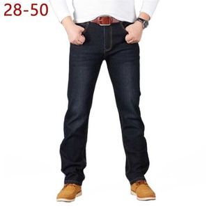 Männer 28-50 Große Größe Mann Hosen Hohe Stretch Gerade Baggy Hosen Mode Lässig Schwarz Blau Denim Männliche Business Jeans Klassisch 210318 L230726