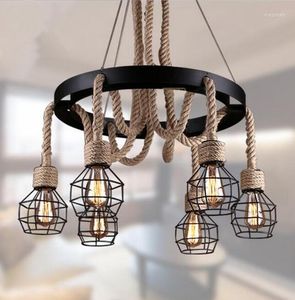 Lâmpadas pendentes Luzes vintage Corda Edison Bulbo Lâmpada Luminárias modernas Iluminação Led Tubo de ferro industrial Antique Light Spider Loft