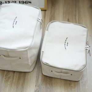 Storage Baskets Storage Bins Foldable Fabric Storage Boxes with Zipper Lid Handles Home Baskets Closet Clothes Organizer Container