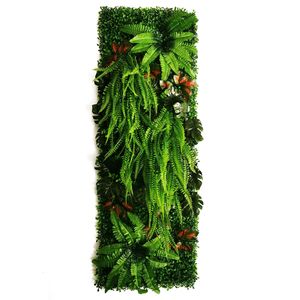 Faux blommig grönare konstgjord växt falsk gräs mossa subtropisk växt dekoration hemväggpanel 15.74 tum *47.24 tum/1 panel 230725