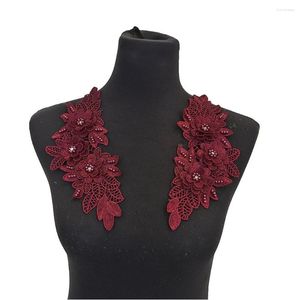 Papillon Colletto in pizzo floreale vintage Cucito Forniture artigianali Scollatura Applicazioni Abito da sposa fai-da-te Toppa Collari finti Decorazioni di design per donna