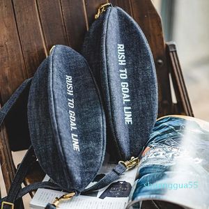 Duffel Bags Maden Vintage Jeans Shoulder Bag Unisex Letter Rugby Sling Large Capacity Designer Handväskor Kvinnliga Crossbody -tillbehör