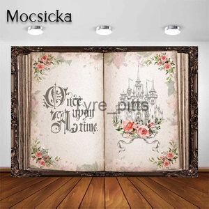 Background Material Mocsicka Magic Book Background Previously Pink Rose Castle Background Adult Portrait Photo Studio Props Party Decoration Banner X0725