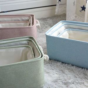 Storage Baskets Sundries Case With Closet Color Organizer Portable Storage Handles Clothing Baskets Bag Bags Storage Toy Container Pure R230726