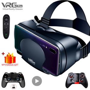 3D Glasses Virtual Reality 3D VR Headset Smart Glasses Helmet for Smartphones Cell Phone Mobile 7 Inches Lenses Binoculars with Controllers 230726