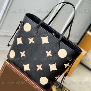 10a spegelkvalitetsdesigners mm shoppingväskor 31 cm kvinnor läder svart handväska präglade bokstäver tygväska lyxiga handväskor komposit axelväska med liten påse