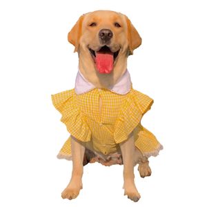 犬のアパレルサマードッグドレス小さな大きな犬の服子犬プードルコーギーサモイドハスキーラブラドールゴールデンレトリバーコスチュームペット服230725