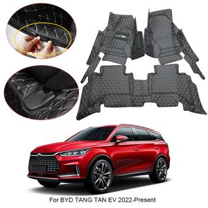 Tapete de carro 3D Full Surround para BYD TANG TAN EV 6 assentos 7 assentos 2022-2025 forro protetor almofadas de pé tapete couro à prova d'água