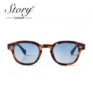 Montature per occhiali da sole Montature STORY Vintage Rivet Tortoiseshell Rotondo Donna Uomo Brand Design Retro Giallo Blu Lente Occhiali da sole quadrati S22728