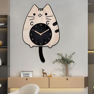 Duvar Saatleri 1 PCS Dekoratif Saat Oturma Odası Ev Karikatür Moda Modern Restoran Sanatı Ev Yatak Odası