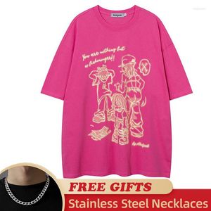 Männer T Shirts 2023 Streetwear Harajuku T-Shirt Männer Lustige Anime Cartoon Grafik Shirt Baumwolle Paar T-shirt Hip Hop übergroßen Tops T