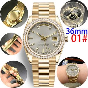 High quality luxury white Ding dial bezel small diamond 36mm813 automatic steel waterproof watch