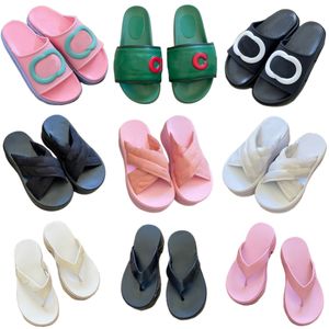 Terlik Çapraz kayışlar platform ayakkabıları lüks kadın tasarımcı ayakkabıları tıknaz topuk flip floplar yaz açık sandalet mektup marka plaj ayakkabıları açık slaytlar açık ayak parmağı