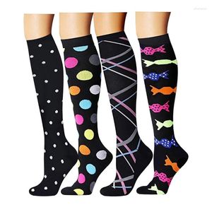 Sports Socks Outdoor Unisex Compression Prevent Varicose Vein Leg Support Stretch Pressure Movement For Men Cycling