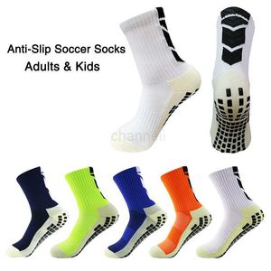 2022 Sports Anti-Slip Football Grip Thicked Breattable Non Skid Soccer Socks Adults Kids Outdoor Cycling Sock