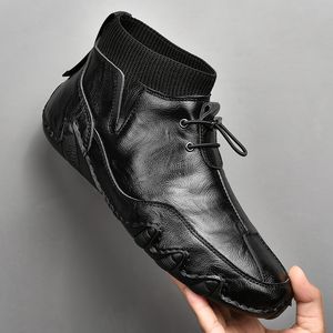 Sapatos sociais masculinos botas casuais motocicleta inverno tênis à prova d'água calçado de luxo preto cavalheiro negócios pelúcia tornozelo 230726