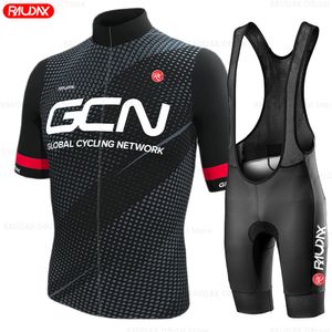 Cycling Jersey Sets GCN Men's Cycling Jersey Set Cycling Clothing Road Bike Shirts Suit Bicycle Bib Shorts MTB Maillot Ropa Ciclismo Triathlon 230725