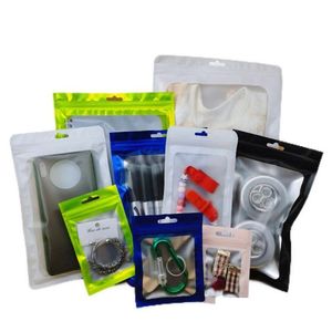 Packing Bags 100Pcs/Lot Mtiple Sizes Aluminum Foil Bag Resealable Smell Proof Plastic Sample With Window Retail Packaging Pouch Drop D Otyte