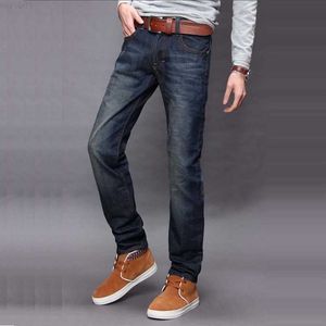 Clássico Masculino Casual Jeans Jeans Reto de Cintura Média Calças Longas Confortáveis Ajuste Solto Marca Jeans Masculino 29 32 36 L230726