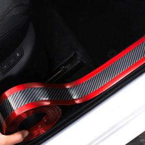 7cm 100 cm bilklistermärke 5D kolfiberfilm Auto Styling Bumper Strip Wrap Anti-Collision Trunk Door Sill Protector Paster Automobi246K