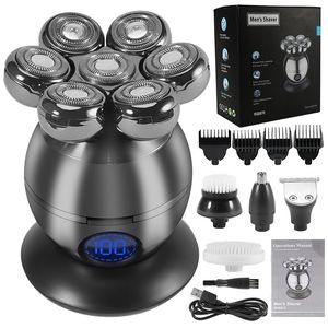 Barbeadores Elétricos Homens Higiene Kit Wet Dry Barbeador Elétrico Barba Aparador de Cabelo Barbeador Elétrico Recarregável Careca Máquina de Barbear Visor LCD 230725