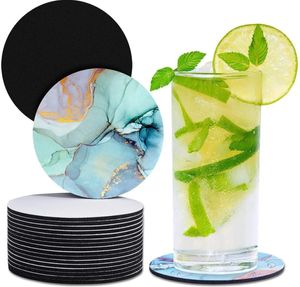 DHL DIY Party Favor Sublimation Blanks Coaster Car Cup Holder Blank Cup Pad Mat For Gifts Crafts Printable Heat Press Products Wholesale 0726