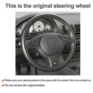 DIY Hand Sewing Car Steering Wheel Cover For BMW E46 E39 330i 540i 525i 530i 330Ci M3 2001 2002 2003 Braid Car Accessories274Q