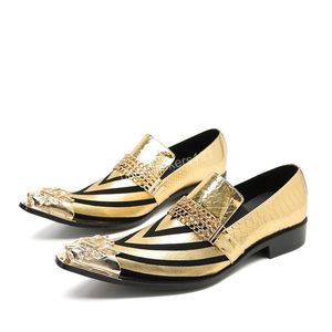 Batzuzhi Grey/Gold Formal Business, вечеринка мужская роскошная итальянская мужская обувь заостренные металлические носки кожаные туфли