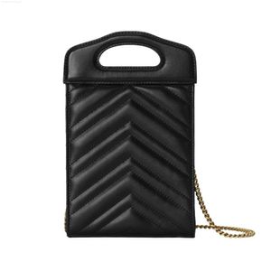 Brand Mini Tote Bags Solid Leather Women Handbag Luxury Designer Chain Messenger Shoulder Bag Marmont Crossbody Phone Wallet V-shaped