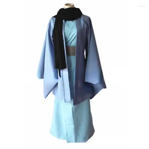 Etniska kläder Blue System Kimono Japanese National Traditionell Classic Stage Performance Costume Halloween Cosplay