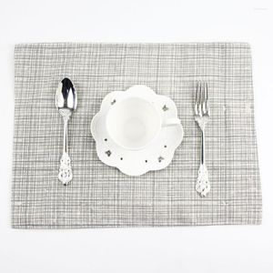 Bordservett europeiska grå placemats mode bomull linne placemat värmeisoleringsmatta mat tyg servetter