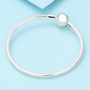 925 Sterling Silver Charms Bracelet 3mm snake Chain for Pandora Charm Beads Bracelets Jewelry DIY Gift Box for Women and men306c