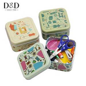 Sewing Notions & Tools Metal Kits Box Needles Threads Buttons Scissors Thimble Multi-function Home Travel Necessary Christmas Gift326M
