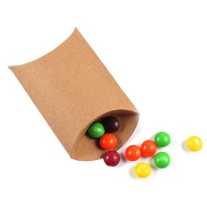 Gift Wrap 50 Pcs/Lot Cute Kraft Paper Pillow Favor Box Party Favour Gifts Candy Packaging Home Partys Birthday Supply Drop Delivery Ga Otqwg