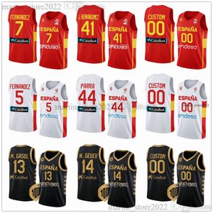 2023 FIBA​​スペインワールドカップバスケットボールジャージー9 Ricky Rubio Alex Abrines Hernangomez Aldama Fernandez Sergio Llull Brizuela Claver Diaz Garuba Parra Pradilla Saiz