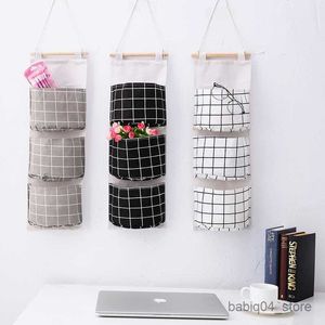 Storage Baskets Pockets Wall Hanging Pocket Organizer Storage Bag Door Storage Basket For Toys Cosmetic Wardrobe Hanging Bag Closet Organizer R230726