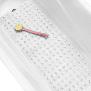 Badmattor extra lång anti slip tub matta badrum dusch transparent antibakteriell maskin tvättbar för barn småbarn senior