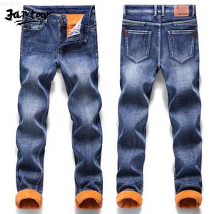 Men's winter Thermal Warm Men Fleece Casual Straight Jeans Stretch thick Denim Flannel soft Pants Trousers Classic plus Size 28-40 210318 L230726