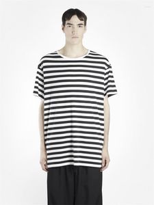 Men's T Shirts Summer T-shirt Jacket Simple Strip Short Sleeve Urban Youth Fashion Casual