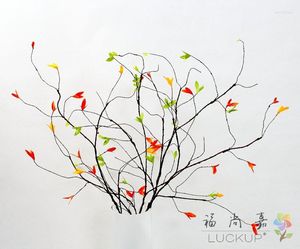 Decorative Flowers 1 PCS Flexible Artificial 90 CM (35 Inch) Long Stem Plastic Dried Thin Tree Branch Plant Wedding Home House Decoration