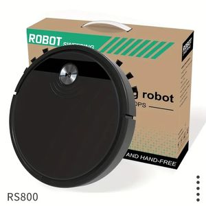 Smart RS800 svart svepande robot: Intelligent anti-drop dammsugare med 3-i-1 appplaneringsvattentank