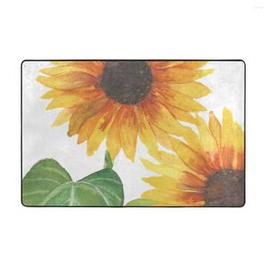 Carpets Watercolor Sunflowers Doormat Carpet Mat Rug Polyester Anti-slip Floor Decor Bath Bathroom Kitchen Bedroom 60x90