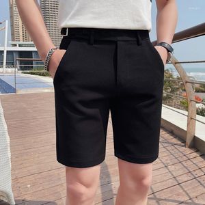 Männer Shorts Alle Spiel Sommer Feste Knie Länge Für Männer Kleidung 2023 Mittlere Taille Business Casual Slim Fit Gerade kurze Homme Verkauf