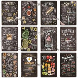 Guacamole Metal Signs Plaque Vegetable Metal Painting Vintage Food Tin Sign Wall Decor for Kitchen Cafe Diner Bar Pizza cake Pie Iron Plate 20x30CM w01