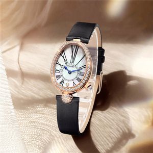 Damenuhren ROCO Quarz Luxus Leder Mode Damen Diamant Armbanduhr Einfache Casual Shell Zifferblatt Kleid Uhr R0233 230725