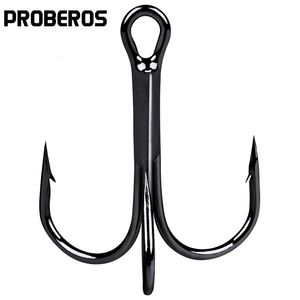 Anzóis de pesca Proberos 500PCS Anzol de pesca Cor preta FISHHOOK Overstriking Antiferrugem Equipamento de pesca 3/0#-10# Aço de alto carbono Agudo Gancho 230725