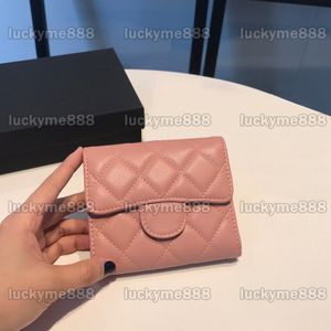 10A Mirror Quality Designers 11cm Mini Flap Card Holder Womens Caviar Quilted Purse Luxurys Black Wallet Real Leather Lambskin Coin Purse With Box