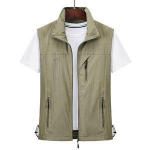 Men's Vests 2023 Spring Mens Outdoor Multipockets Hiking Work Pography Vest Man Fish Waterproof Breathable Waistcoat Big 7XL 230725